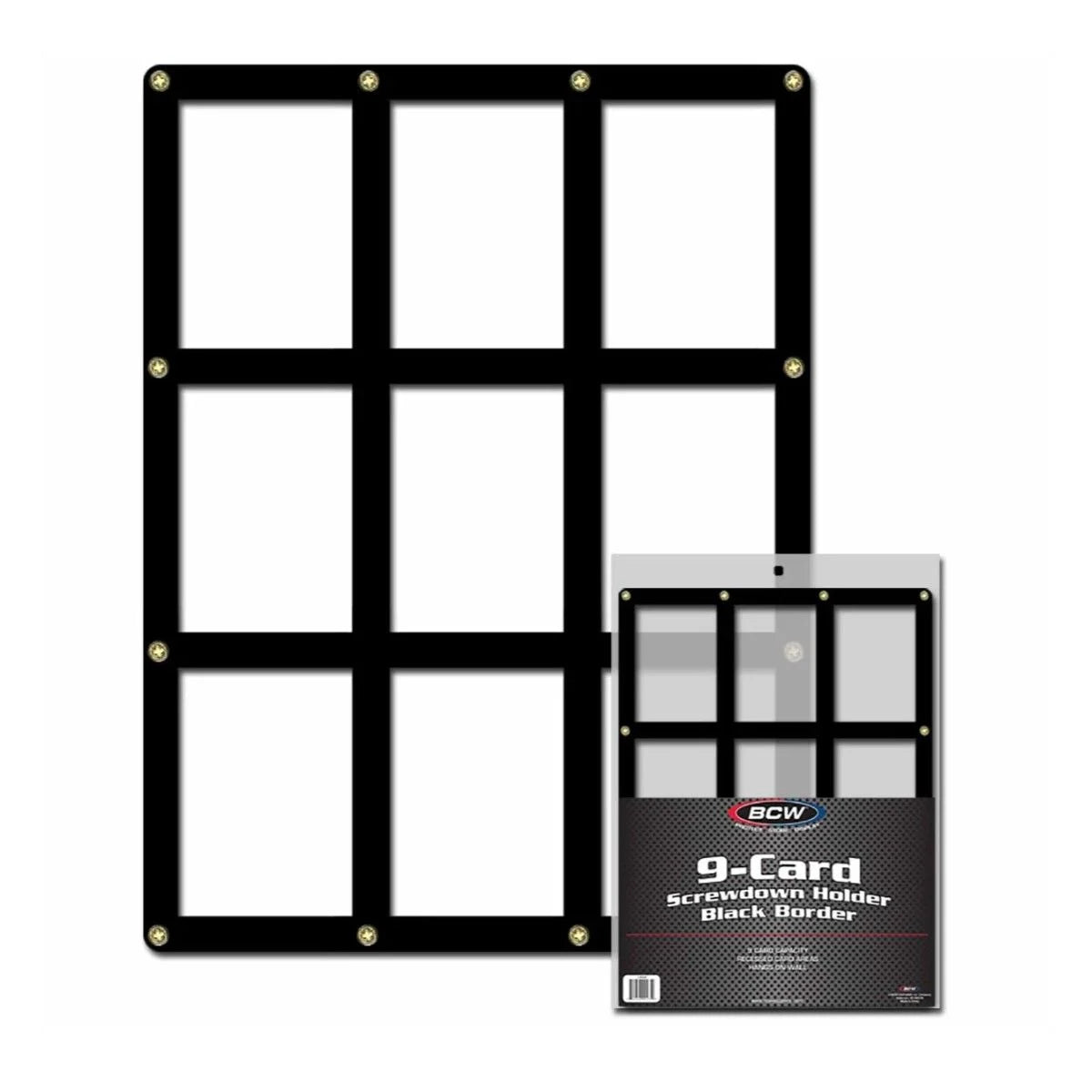 BCW 9-Card Screwdown Holder: Black Frame