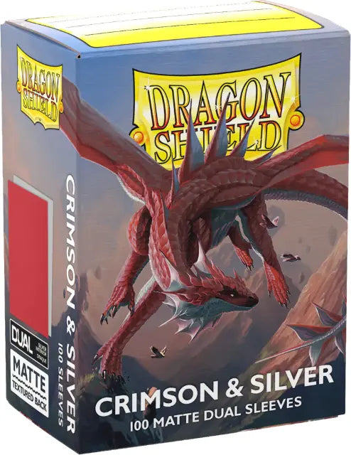 Dragon Shield Sleeves: Matte Dual - Crimson & Silver (100)