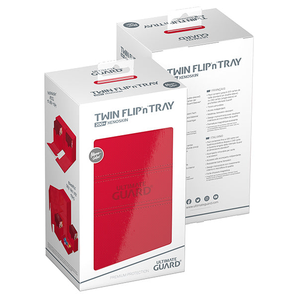 Deck Case: Twin Flip´n´Tray 200+ Standard Size Monocolor- Red