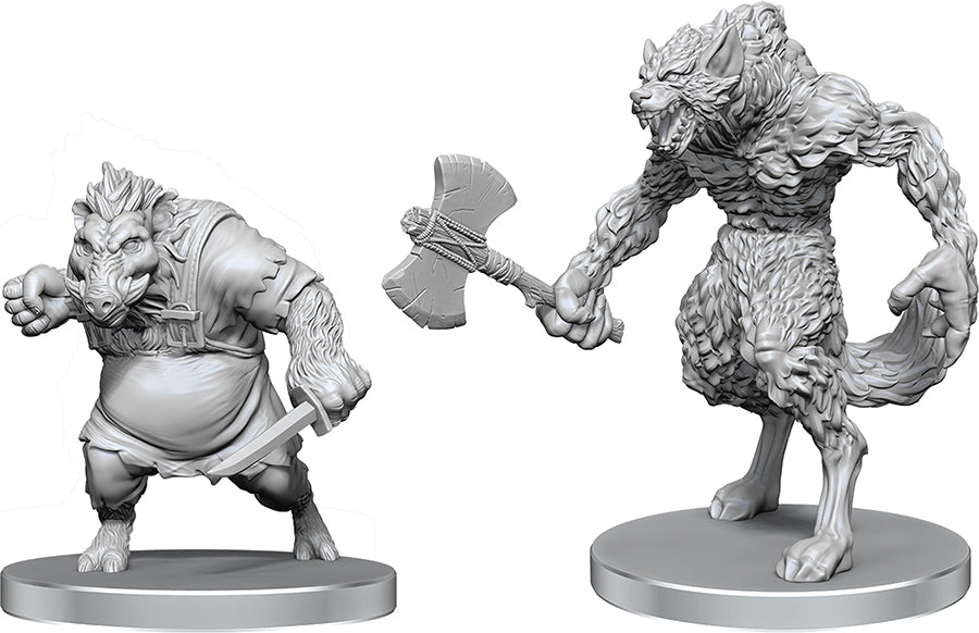 Pathfinder Battles Deep Cuts Unpainted Miniatures: W26 Werewolf & Wereboar