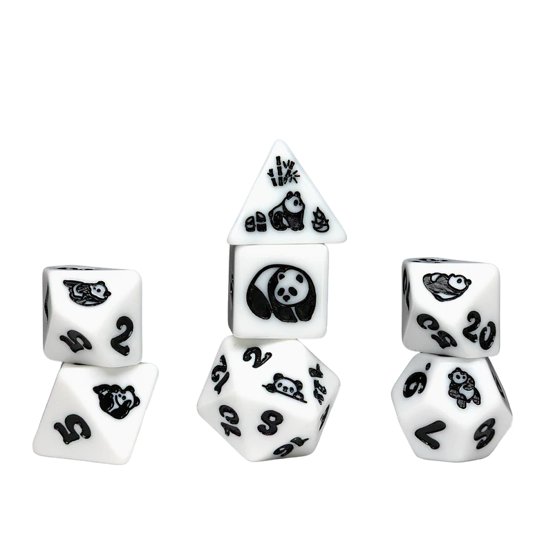 RPG Dice Set (7): Animal Series - Moon Panda