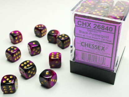 Gemini 4: 12mm D6 Black Purple/Gold (36)