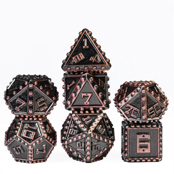 Copper Brigandine Armor - Metal RPG Dice Set