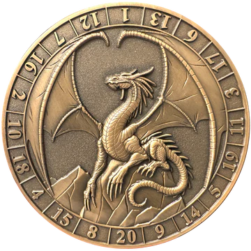 Dice Coin: d20 Lawful Gold Dragon