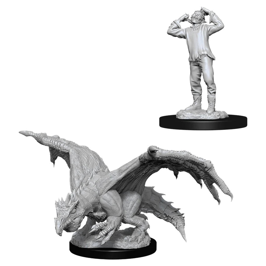 D&D Nolzur's Marvelous Miniatures: Green Dragon Wyrmling & Afflicted Elf