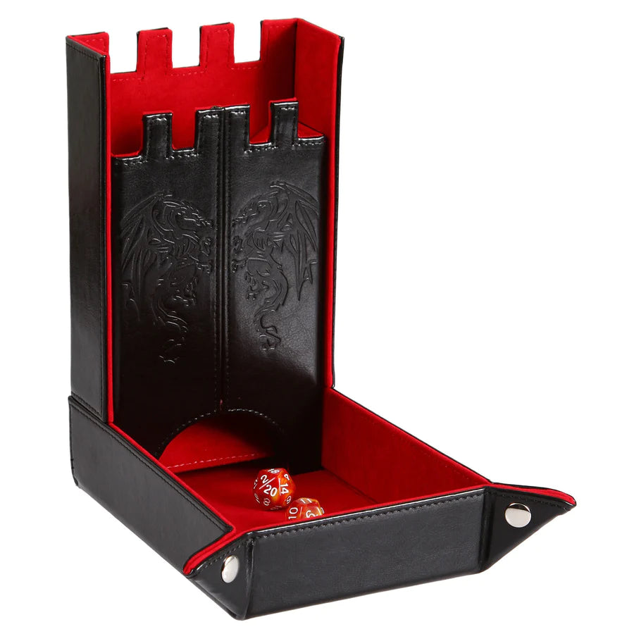 Forged Draco Castle Dice Tower & Dice Tray (Red)
