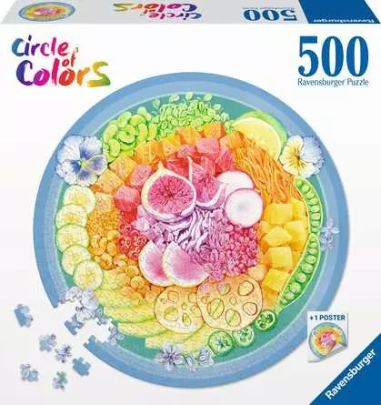 Jigsaw Puzzle Circle of Colors - Poke Bowl - 500 Pieces Puzzle
