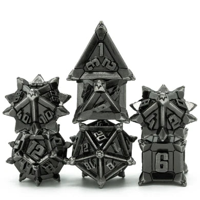 Silver Flail - METAL RPG DICE SET