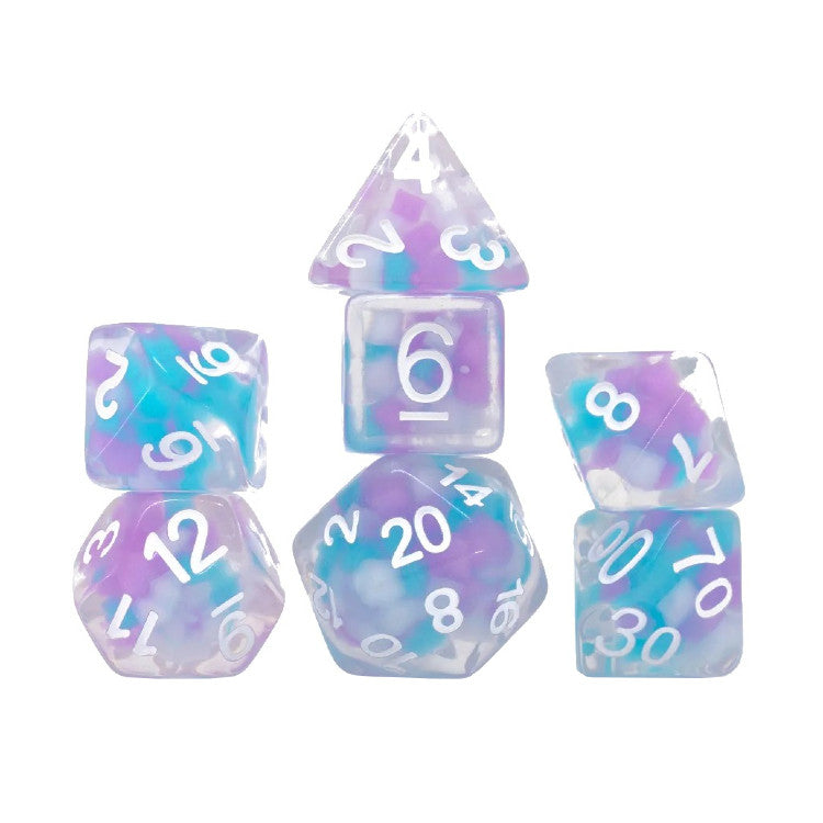 RPG Dice Set (7): Cotton Candy Glowworm