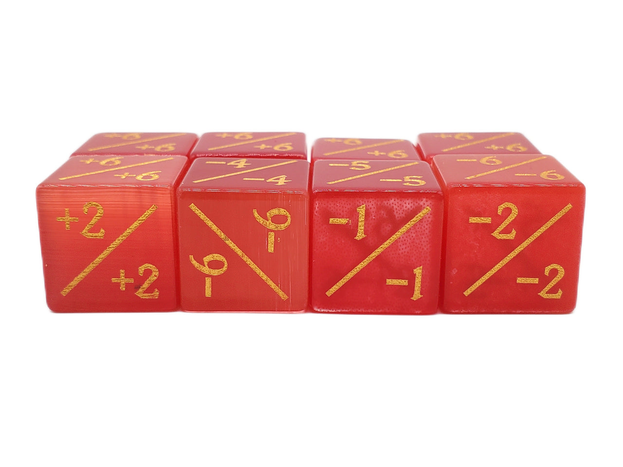 Old School Dice: Gemstone +/- Counter Dice - Cat's Eye Red