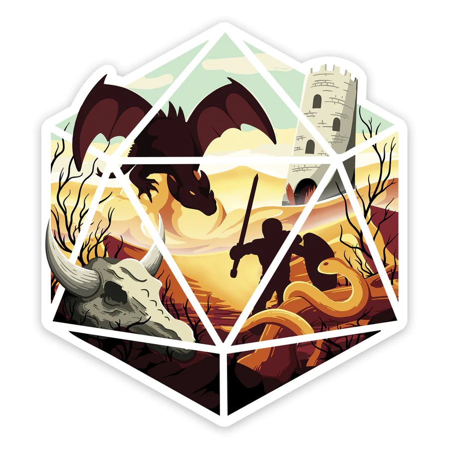 Desert Dragon Waterproof Die Cut Vinyl Sticker