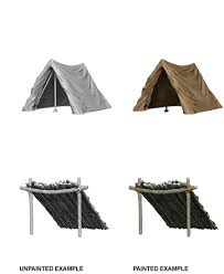 WizKids Deep Cuts Unpainted Miniatures: Tent & Lean-To