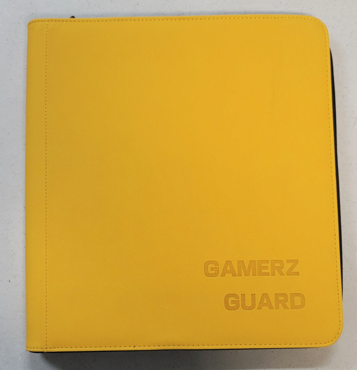 Yellow 12 Pocket PU Leather Zipper Binder