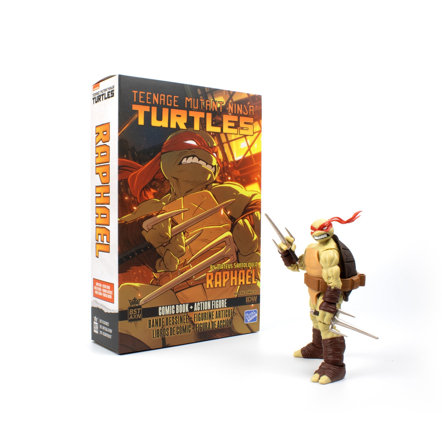 Teenage Mutant Ninja Turtles Raphael V2 Idw Comic Book & Bst Axn 5in Action Figure