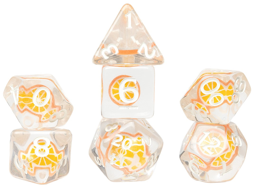 RPG Dice Set (7): Fruit Slice - Orange