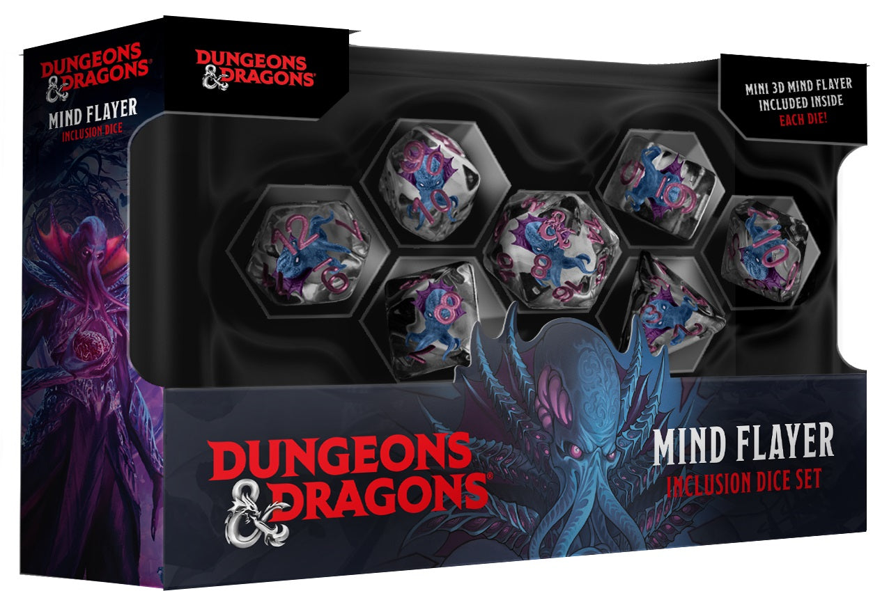 DnD Monsters -Resin Inclusion Dice Set - Mind Flayer