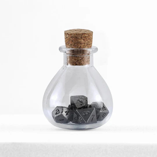 Unseelie Mini Metal RPG Dice Set - Gunmetal