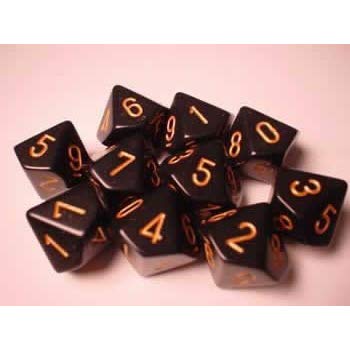 Opaque: Poly D10 Black/Gold (10)