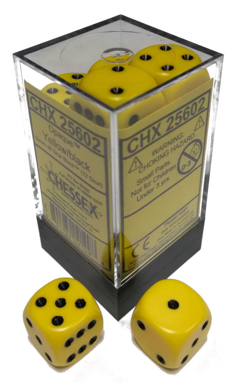 Opaque: 16mm D6 Yellow/Black (12)