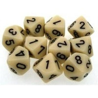 Opaque: Poly D10 Ivory/Black (10)