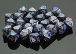 Gemini: 12mm D6 Blue Silver/White (36)