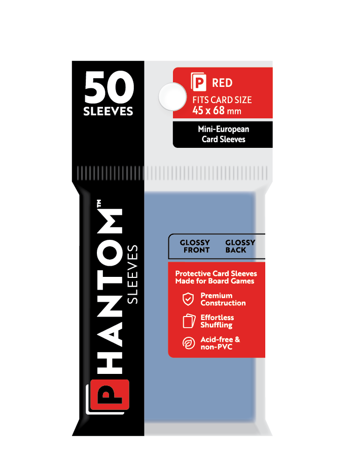 Phantom Sleeves: "Red Size" (45mm x 68mm) - Gloss/Gloss (50)