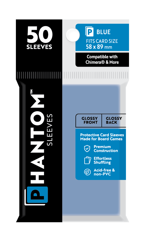 Phantom Sleeves: "Blue Size" (58mm x 89mm) - Gloss/Gloss (50)