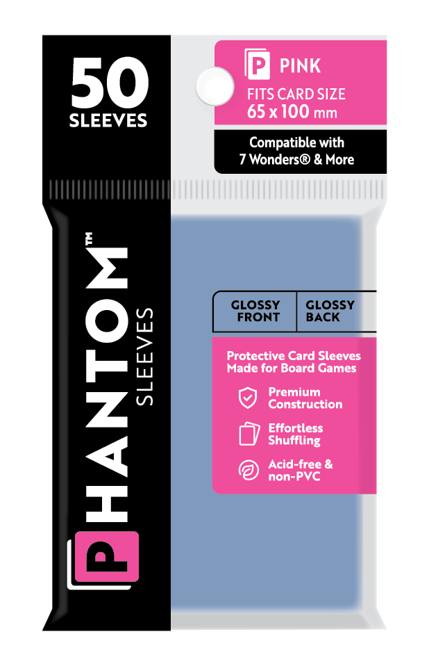 Phantom Sleeves: "Pink Size" (65mm x 100mm) - Gloss/Gloss (50)