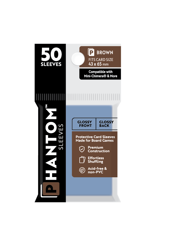 Phantom Sleeves: "Brown Size" (43mm x 65mm) - Gloss/Gloss (50)