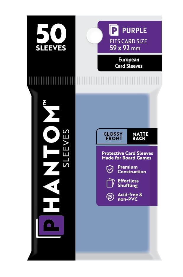 Phantom Sleeves: "Purple Size" (59mm x 92mm) - Gloss/Matte (50)