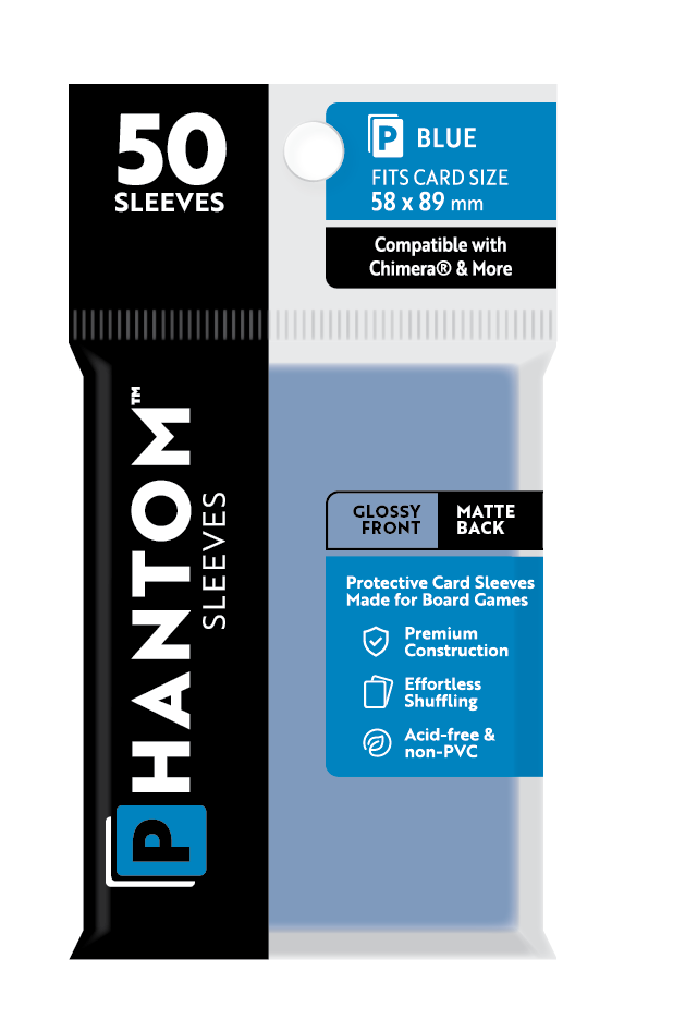 Phantom Sleeves: "Blue Size" (58mm x 89mm) - Gloss/Matte (50)