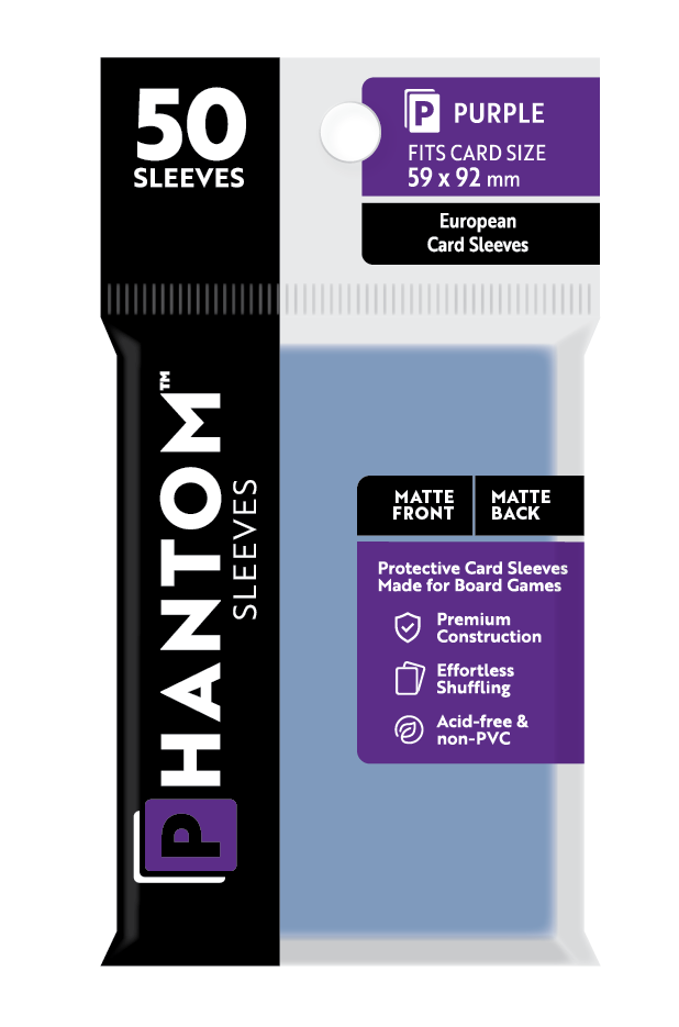 Phantom Sleeves: "Purple Size" (59mm x 92mm) - Matte/Matte (50)