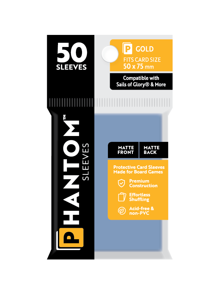 Phantom Sleeves: "Gold Size" (50mm x 75mm) - Matte/Matte (50)