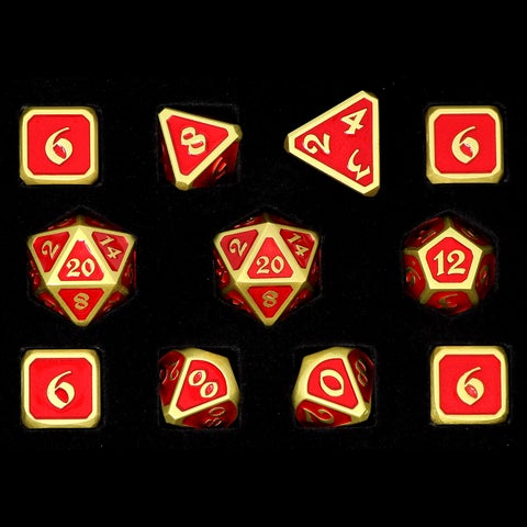 11 Piece RPG Set - Mythica Satin Gold Ruby