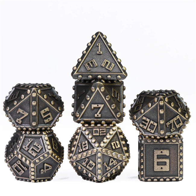 Foam Brain Games: Bronze Brigandine Armor Metal RPG Dice Set