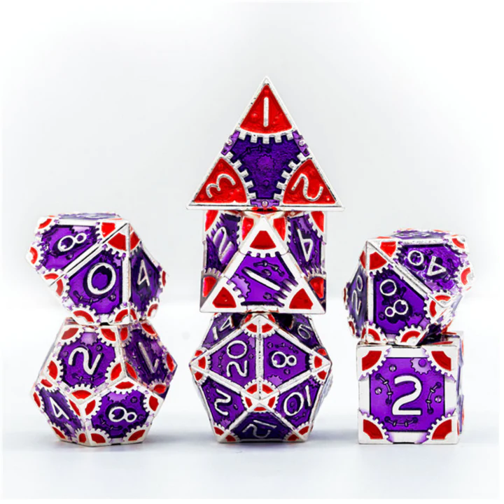 Foam Brain Games: Steampunk Empress Robes Metal RPG Dice Set