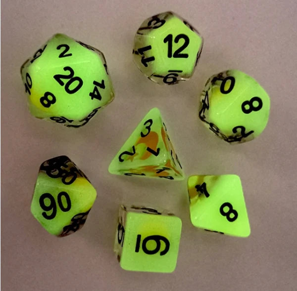 Foam Brain Games: Glow in The Dark Moon and Star RPG Dice Set