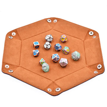 Foam Brain Games: Leatherette & Velvet Dice Tray (Navy/Tan)