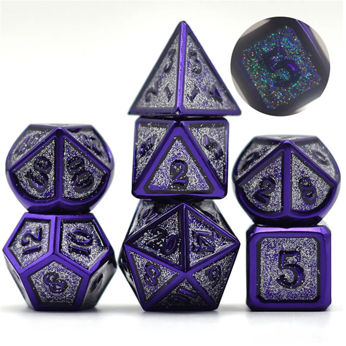 Foam Brain Games: Grape Jelly Metal RPG Dice Set