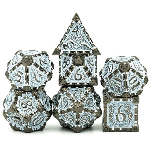 Dagger of Venom: White on Black RPG Metal Dice Set