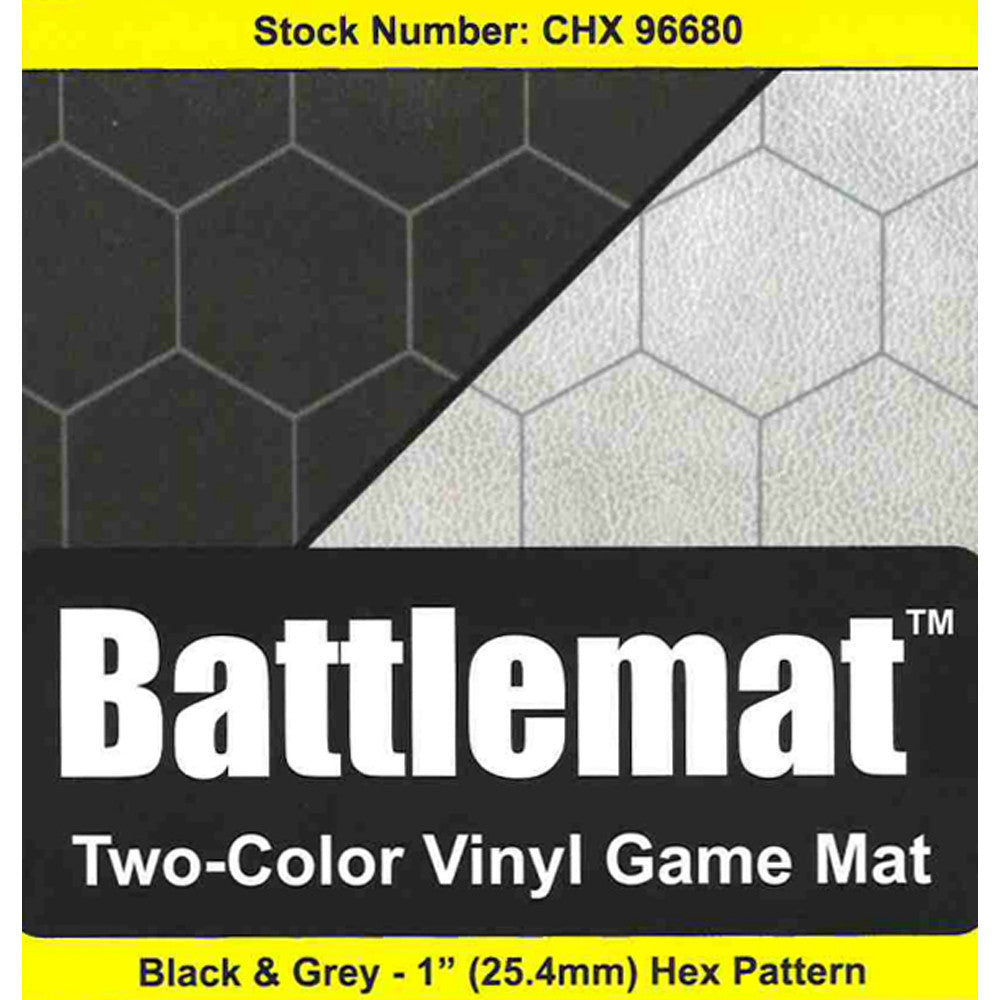 Reversible Battlemat: 1-inch Hex - Black/Grey