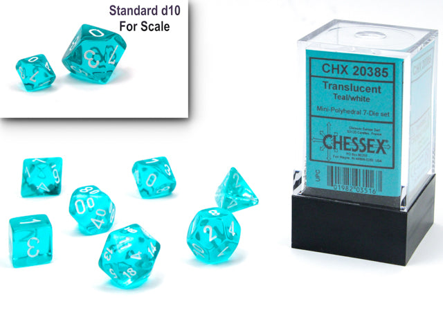 Translucent: Mini-Poly Teal/White (7)