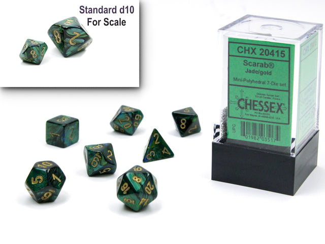 Scarab Mini-Hedral Jade/Gold (7)