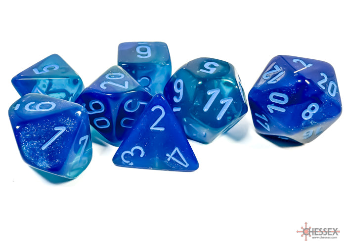 Gemini: Poly Blue-Blue/light blue Luminary 7-Die Set
