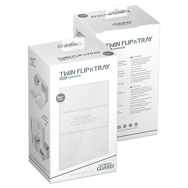 Deck Case: Twin Flip´n´Tray 200+ Standard Size Monocolor- White