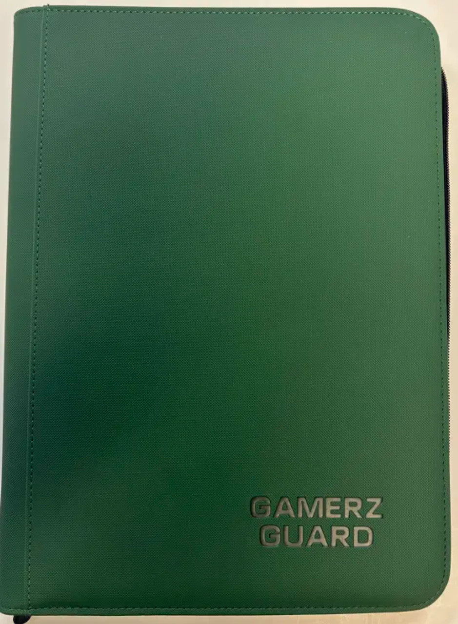 Green 9-Pocket Zipper Binder