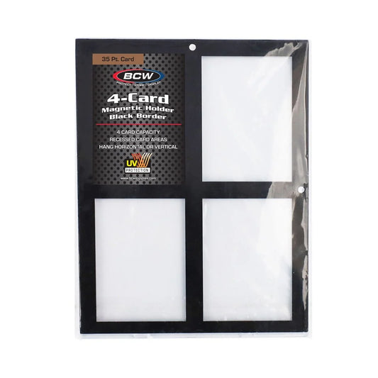 Magnetic 4-Card Holder - 35 PT. Black Border