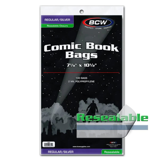 BCW Comic Book Bags: Regular/Silver (100)