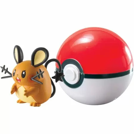 TOMY Pokémon Clip n Carry Pokéball Dedenne & Poke Ball Figure Set