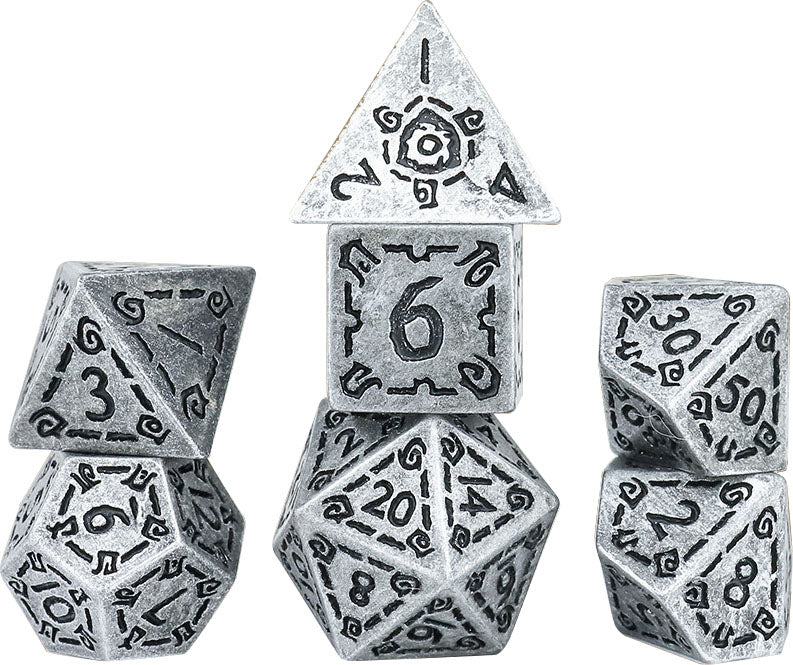 RPG Dice Set (7): Illusory Metal - Silver